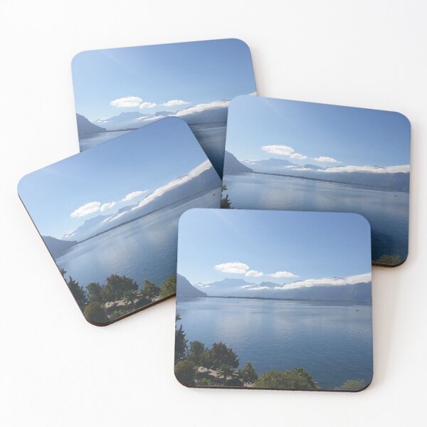 Item preview, Lake Geneva – Swiss Alps Landscape Photography Print | Lac Léman Travel Wall Art designed and sold by Megan-Alice.