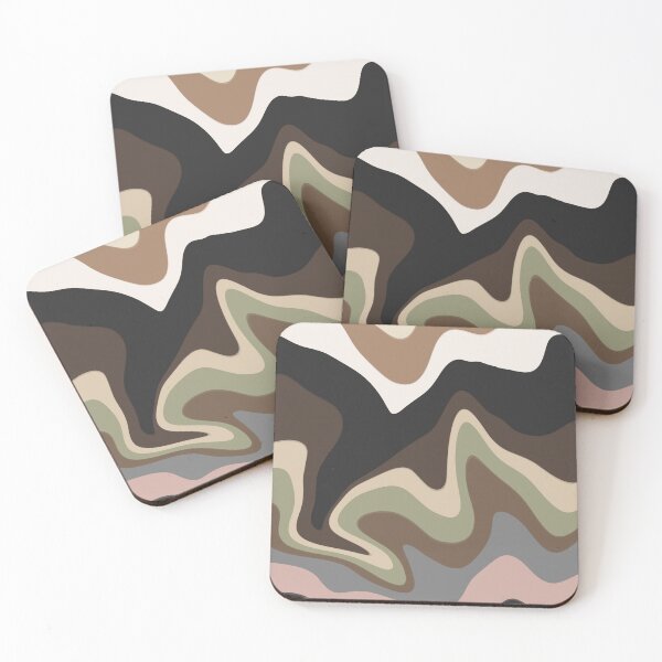 Item preview, Abstract Earth Tone Wave Pattern – Organic Retro Landscape Design designed and sold by Barelythere2324.