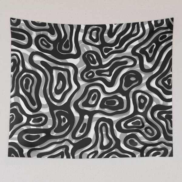 Item preview, Dark Abstract Scribble Pattern – Minimal Black Organic Line Art designed and sold by Barelythere2324.