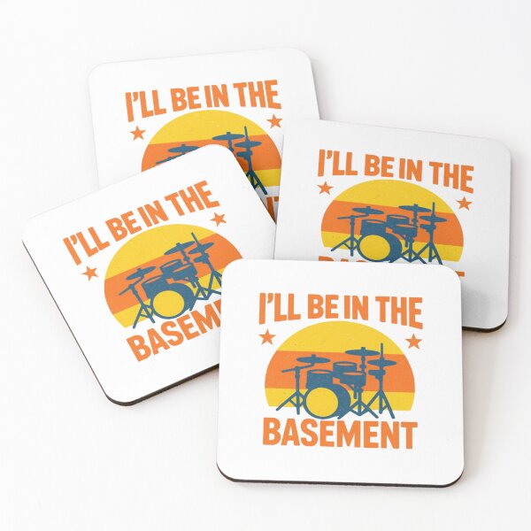 Item preview, Retro Drummer Gift: I'll Be in the Basement designed and sold by Colorful-Garden.
