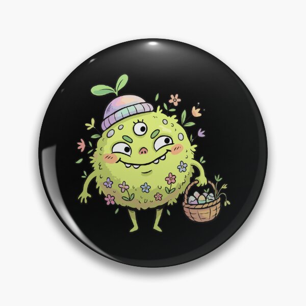 Item preview, Three-Eyed Lime Fuzzy Egg Gatherer designed and sold by Emegan Print Art.