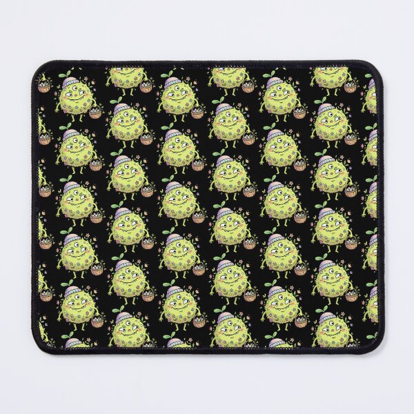 Item preview, Three-Eyed Lime Fuzzy Egg Gatherer designed and sold by Emegan Print Art.