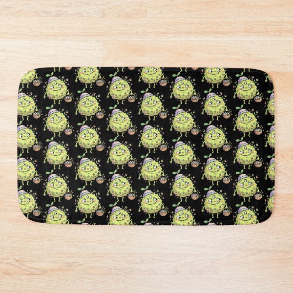 Item preview, Three-Eyed Lime Fuzzy Egg Gatherer designed and sold by Emegan Print Art.