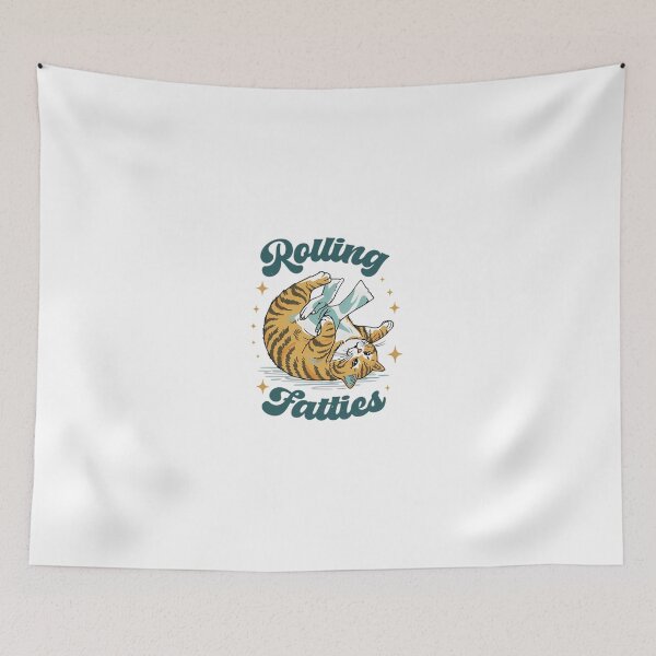Item preview, Rolling Fatties Funny Cat Retro Stoner Aesthetic designed and sold by PamoHunter.