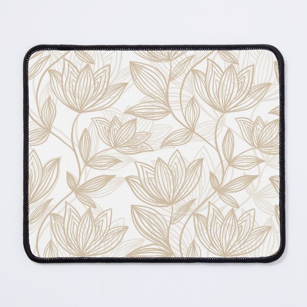 Item preview, Elegant Floral Line Art Pattern – Beige Botanical Outline Design designed and sold by Barelythere2324.