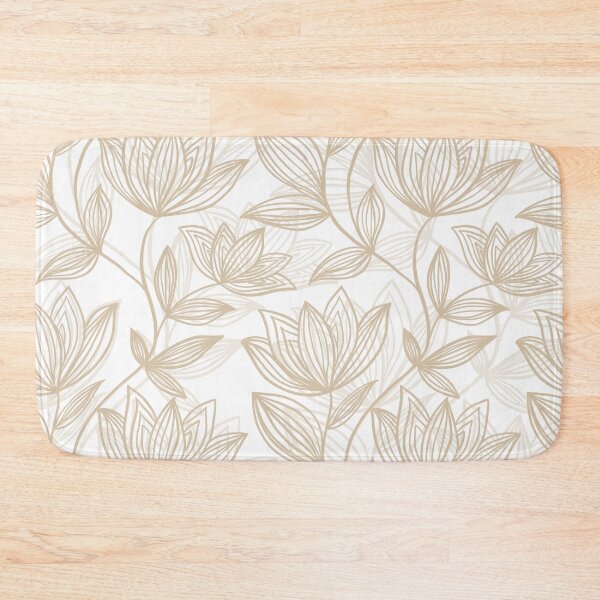 Item preview, Elegant Floral Line Art Pattern – Beige Botanical Outline Design designed and sold by Barelythere2324.
