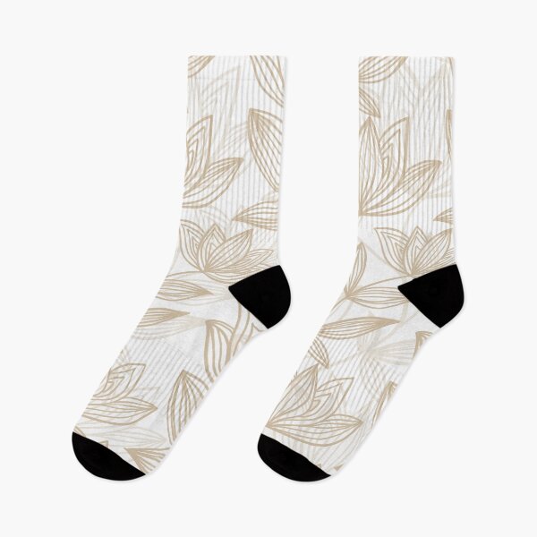 Item preview, Elegant Floral Line Art Pattern – Beige Botanical Outline Design designed and sold by Barelythere2324.