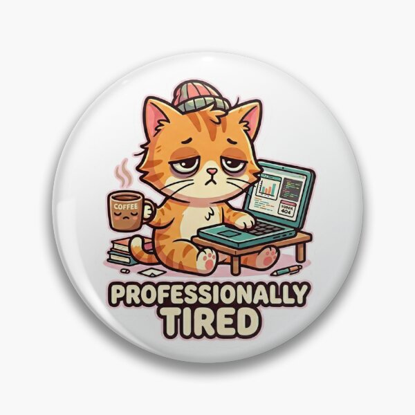 Item preview, Professionally Tired Funny Office Cat Sticker designed and sold by NadinGerasi.