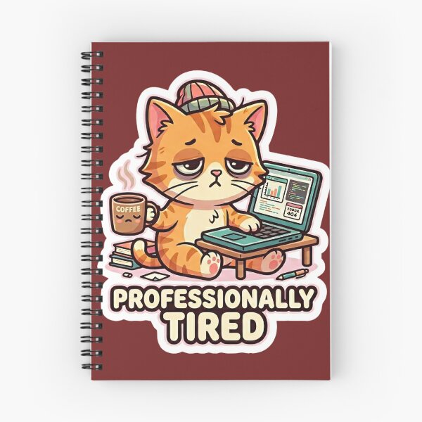 Item preview, Professionally Tired Funny Office Cat Sticker designed and sold by NadinGerasi.