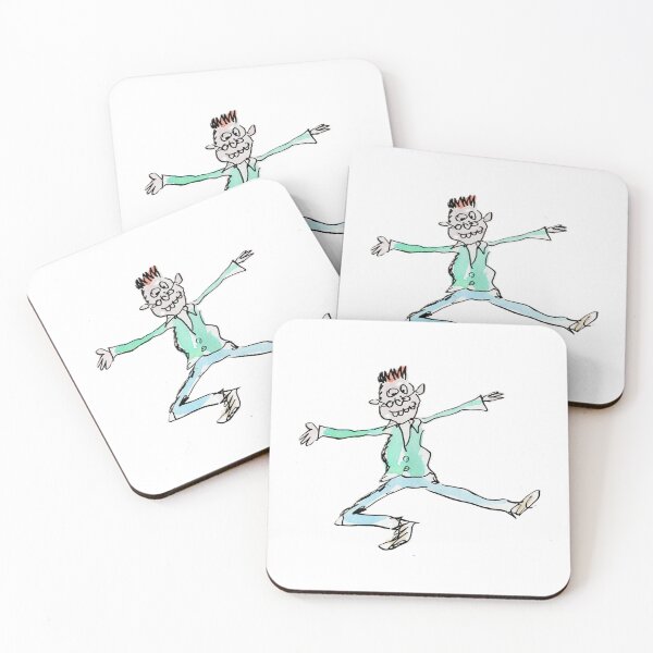 Item preview, young man wearing glasses dancing designed and sold by Inky Fingers Illustrations.