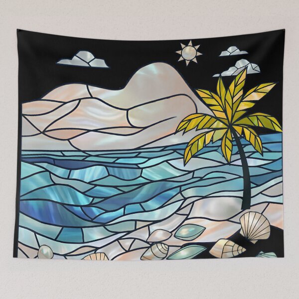 Item preview, Pearlescent Ocean Waves Palm Tree designed and sold by Majnon8bp.