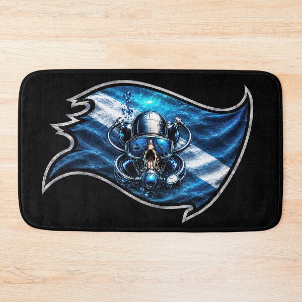 Item preview, Blue Dive Flag Skull Scuba Diver Ocean Adventure Underwater Diving Design designed and sold by artistwill.