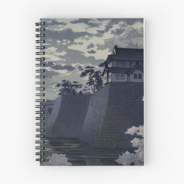 Item preview, Moon over Osaka Castle Tamon Yagura: Vintage Shiro Kasamatsu Japanese Woodblock Print designed and sold by vekotpu.