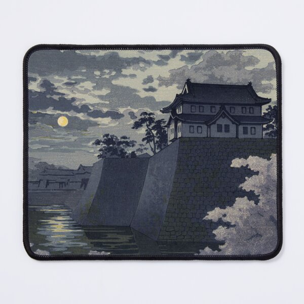 Item preview, Moon over Osaka Castle Tamon Yagura: Vintage Shiro Kasamatsu Japanese Woodblock Print designed and sold by vekotpu.