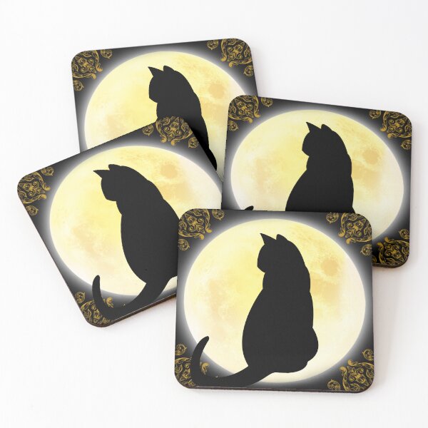 Item preview, Moonlit Black Cat Silhouette designed and sold by Phitwhim.