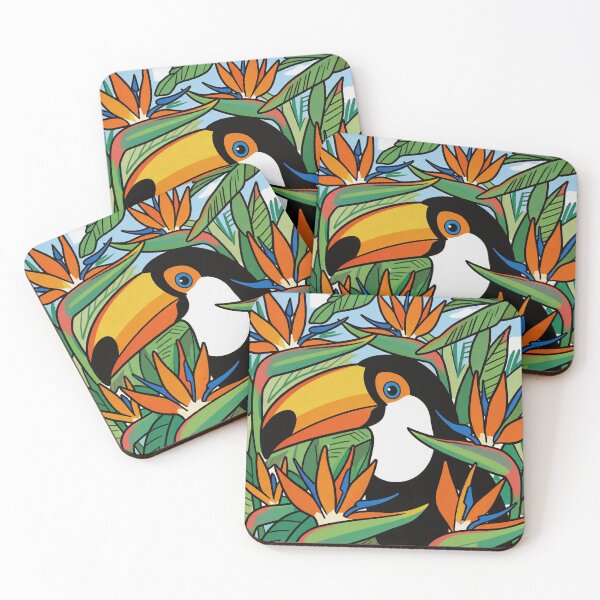 Item preview, Tropical Toucan Bird Peeking in Jungle Leaves designed and sold by Simple Life & KAMOCHI.