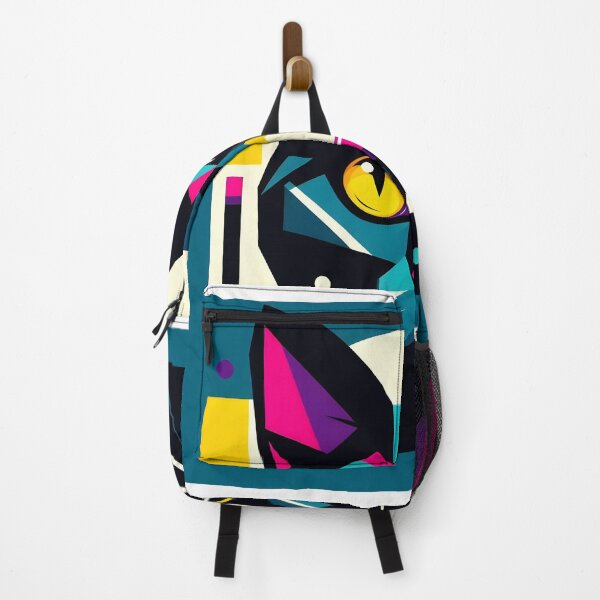 Item preview, Geometric pop art cat - Turquoise blue background designed and sold by davidromapixel.