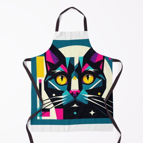 Item preview, Geometric pop art cat - Turquoise blue background designed and sold by davidromapixel.