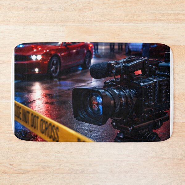 Item preview, Camera Police Tape Crime Scene Night Thriller Film Poster designed and sold by Cine8.