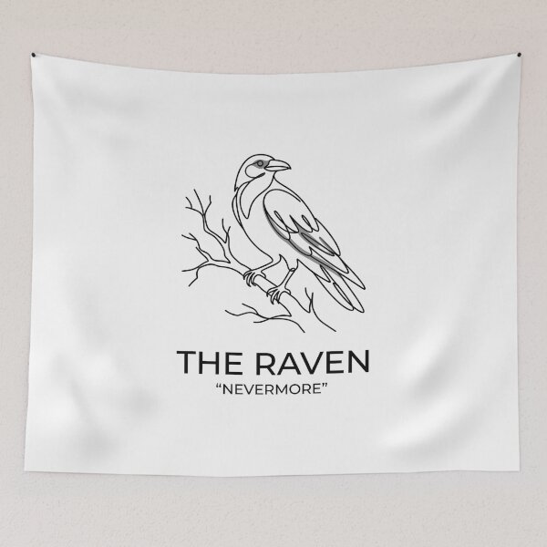 Item preview, Edgar Allan Poe Minimalist The Raven Nevermore Line Art designed and sold by Fenay Designs.