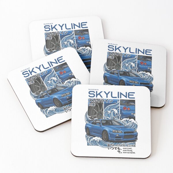 Item preview, Retro JDM Skyline R34 Ukiyo-e Japanese Wave Art designed and sold by evrankart.