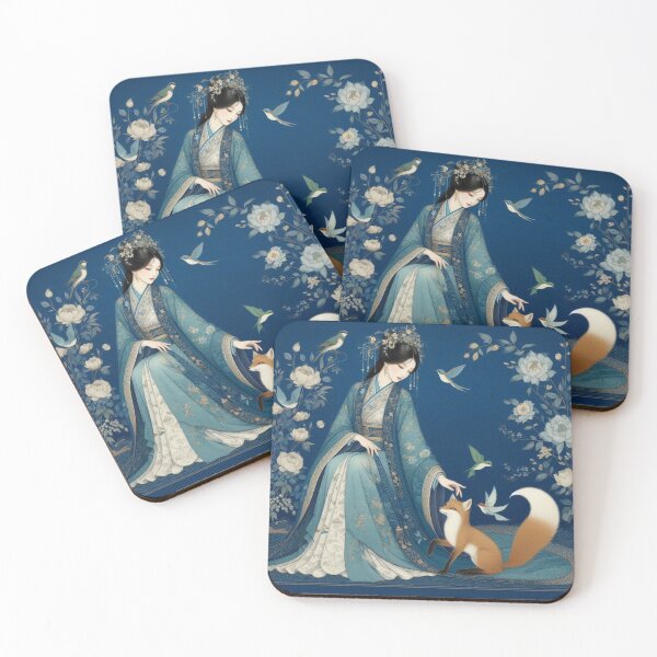 Item preview, Celestial Maiden: Elegant Mythical Fox Oriental Art designed and sold by Soluna Studio.