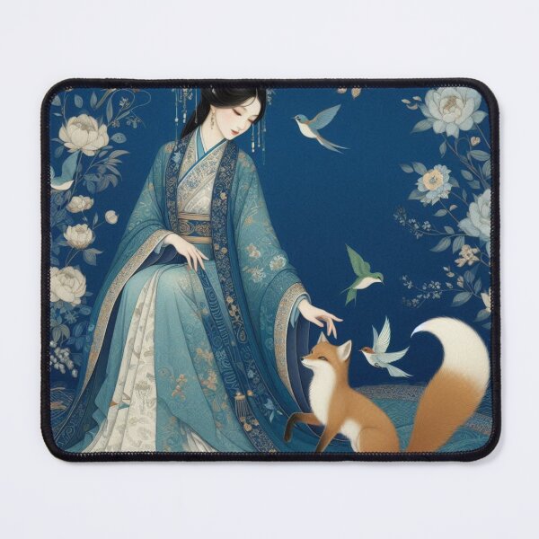 Item preview, Celestial Maiden: Elegant Mythical Fox Oriental Art designed and sold by Soluna Studio.