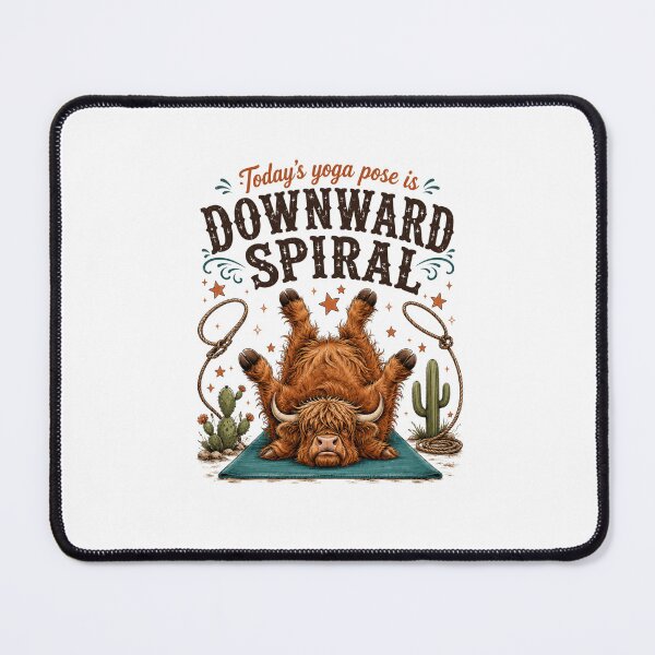 Item preview, Today's Yoga Pose Is Downward Spiral Highland Cow Funny Yoga Yogi Humor designed and sold by FormalDehyena.