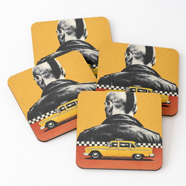 Item preview, Mohawk Man Yellow Taxi Retro Orange Noir Film Poster designed and sold by Cine8.