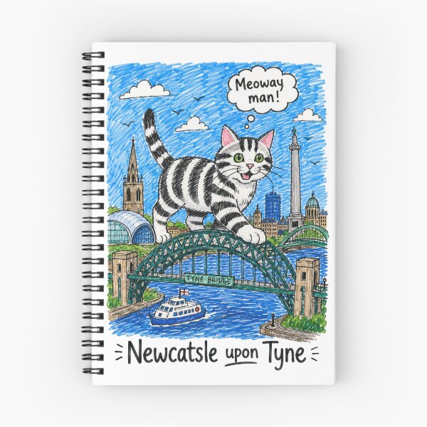 Item preview, Newcastle Upon Tyne Funny Geordie Giant Kitten on Tyne Bridge designed and sold by MiowandMolly.
