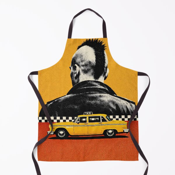 Item preview, Mohawk Man Yellow Taxi Retro Orange Noir Film Poster designed and sold by Cine8.