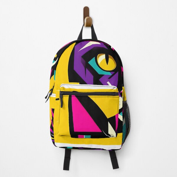 Item preview, Neon cat on yellow background - Abstract pop art designed and sold by davidromapixel.