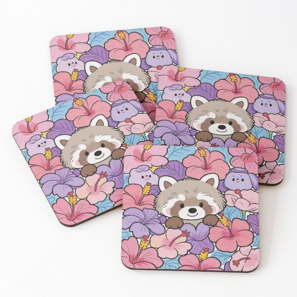 Item preview, Cute Raccoon Hiding in Purple Morning Glories designed and sold by Simple Life & KAMOCHI.