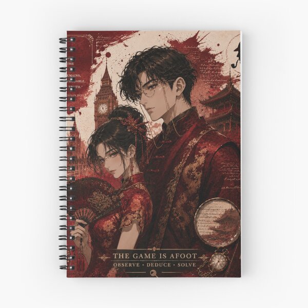 Item preview, Eastern Noir Detective Couple – Red & Black Anime Mystery Aesthetic T-Shirt Design4 designed and sold by shikuldo7.