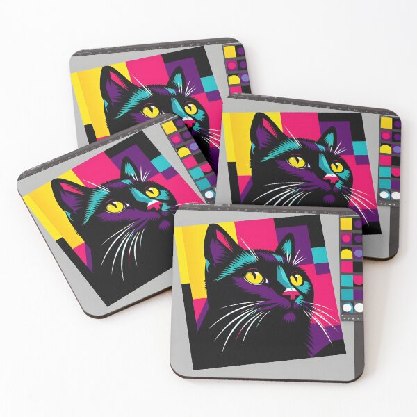 Item preview, Pop art cat with curious gaze - Intense colors designed and sold by davidromapixel.