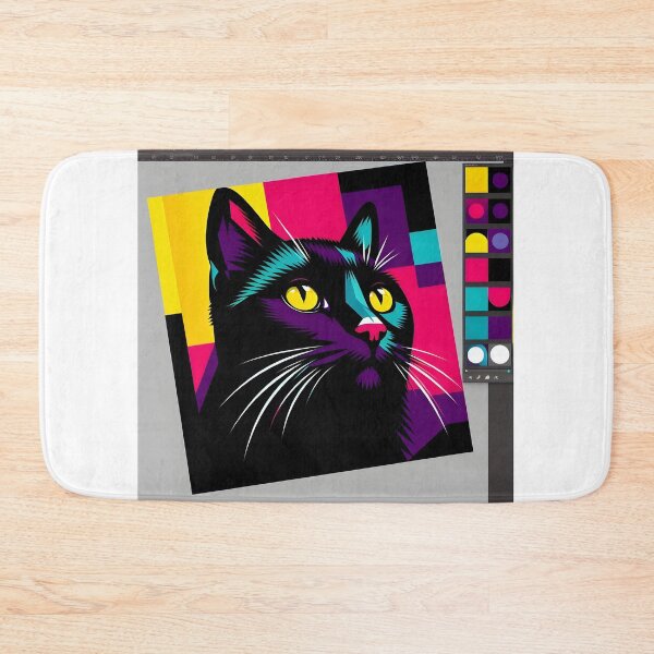 Item preview, Pop art cat with curious gaze - Intense colors designed and sold by davidromapixel.