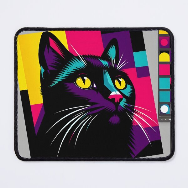 Item preview, Pop art cat with curious gaze - Intense colors designed and sold by davidromapixel.