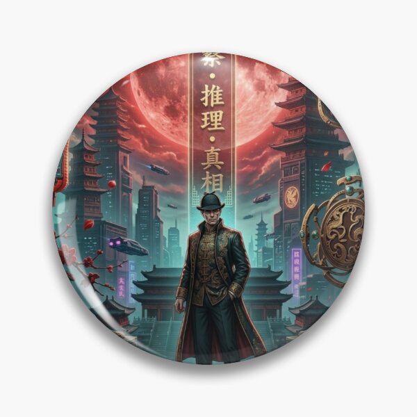 Artikelvorschau, Eastern Noir Detektivpaar – Rot-schwarzes Anime-Mystery-T-Shirt-Design entworfen und verkauft von shikuldo7.