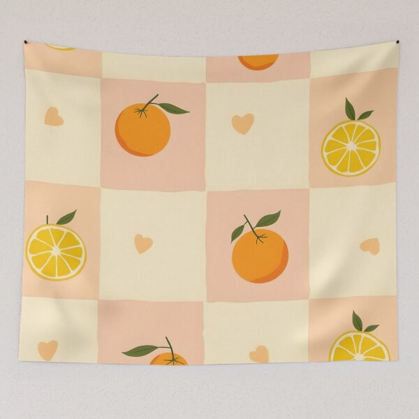 Item preview, Pastel Orange Pattern Aesthetic | Pink Yellow Orange Retro Squares | Cute Citrus Summer Apparel Design designed and sold by PeacefulD-signs.