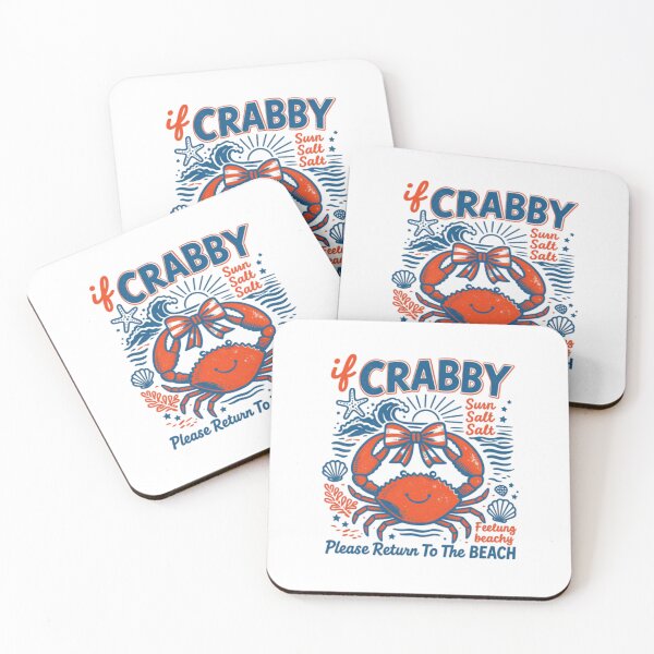 Item preview, Funny Beach Crab Quote: If Crabby Please Return To The Beach | Retro Ocean Typography designed and sold by Colorful-Garden.