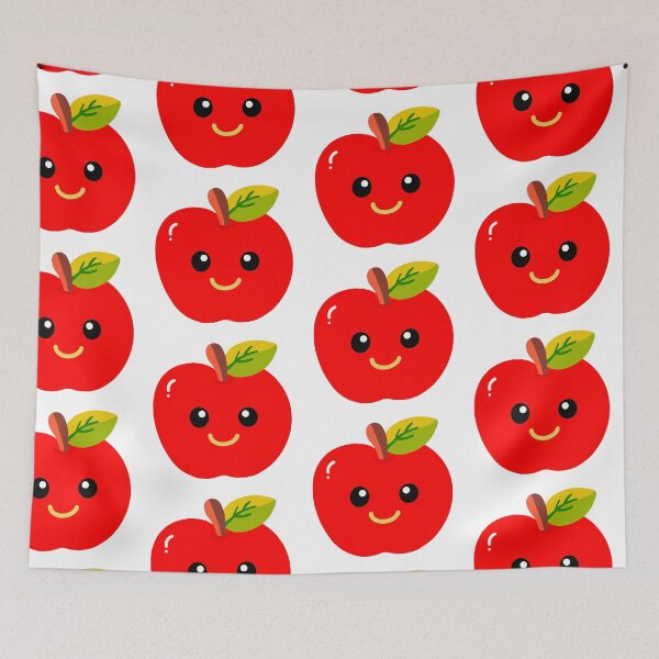 Item preview, : ⁠Cute Red Apple Character Illustration with Happy Smiling Face for Kids⁠ designed and sold by Teenidesign .