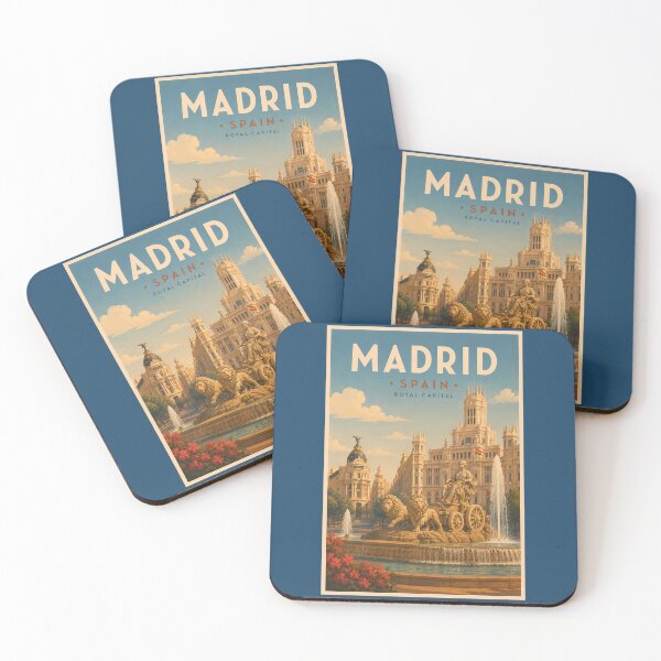 Item preview, Madrid Spain Cibeles Fountain Illustration Travel Art Vintage designed and sold by KrisSidDesigns.