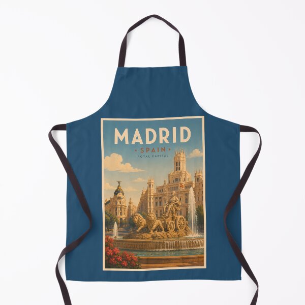 Item preview, Madrid Spain Cibeles Fountain Illustration Travel Art Vintage designed and sold by KrisSidDesigns.
