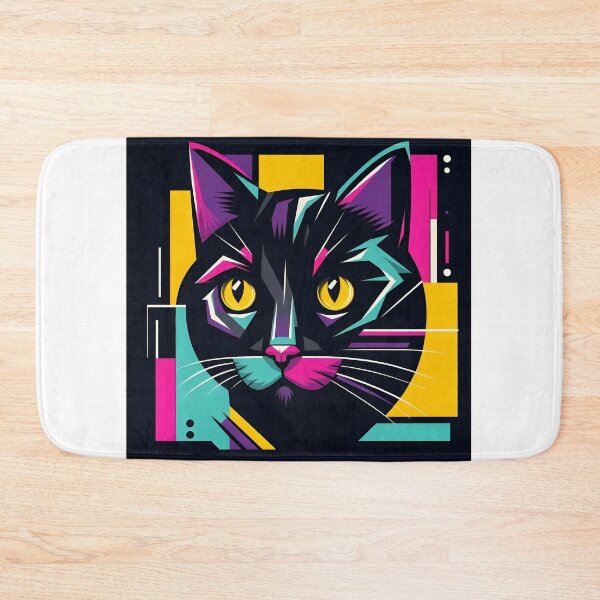 Item preview, Geometric artistic cat - Vibrant colors designed and sold by davidromapixel.