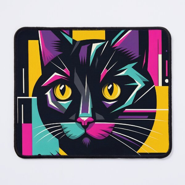 Item preview, Geometric artistic cat - Vibrant colors designed and sold by davidromapixel.