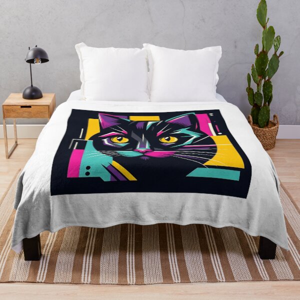 Item preview, Geometric artistic cat - Vibrant colors designed and sold by davidromapixel.