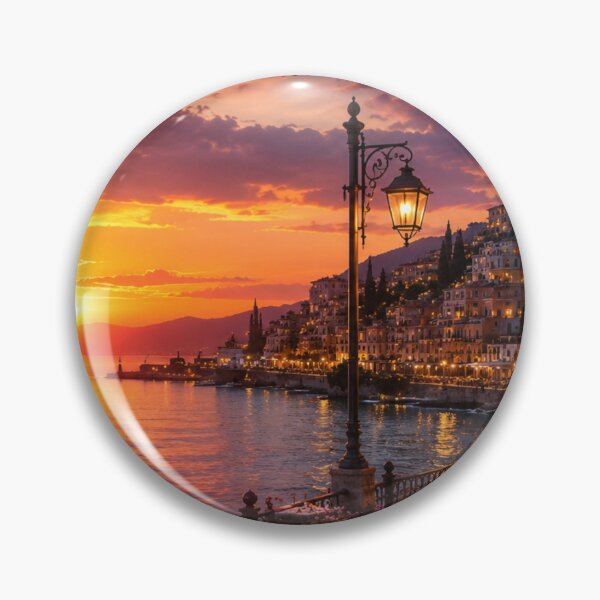 Item preview, Sunset Night Lights Aesthetic | Golden Sky Glow City Evening Landscape Wallpaper designed and sold by Katie010.