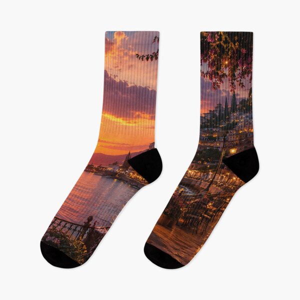 Item preview, Sunset Night Lights Aesthetic | Golden Sky Glow City Evening Landscape Wallpaper designed and sold by Katie010.