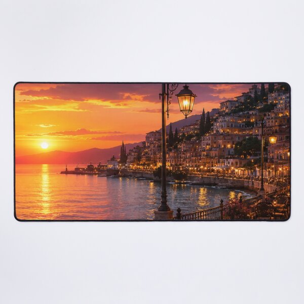 Item preview, Sunset Night Lights Aesthetic | Golden Sky Glow City Evening Landscape Wallpaper designed and sold by Katie010.
