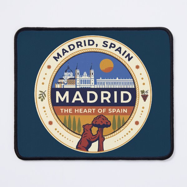 Item preview, Madrid Spain Illustration Travel Art Badge designed and sold by KrisSidDesigns.